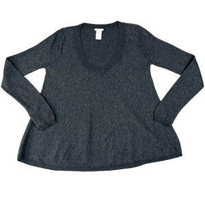 Jigsaw Sweater Womens Small Gray Wool Cashmere Angora Hair Blend V Neck A line